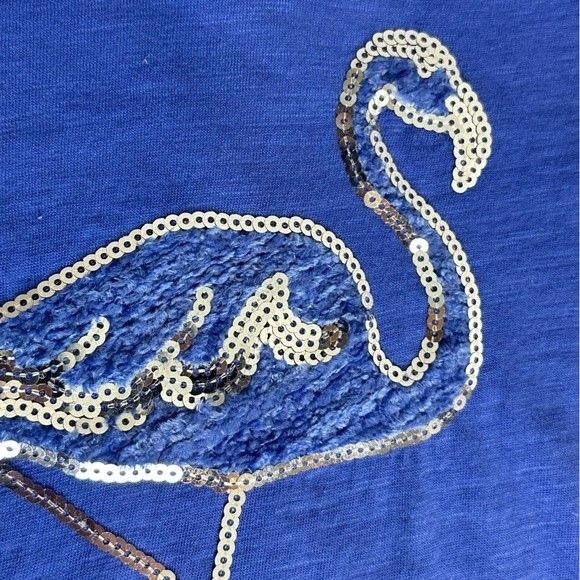 Caribbean Joe Slub Cotton Sequin Flamingo T-shirt PM - Picture 3 of 8